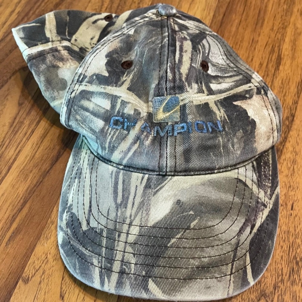 Champion Camo Baseball Hat Mens OSFM Cap America Snapback Camouflage Brown Blue